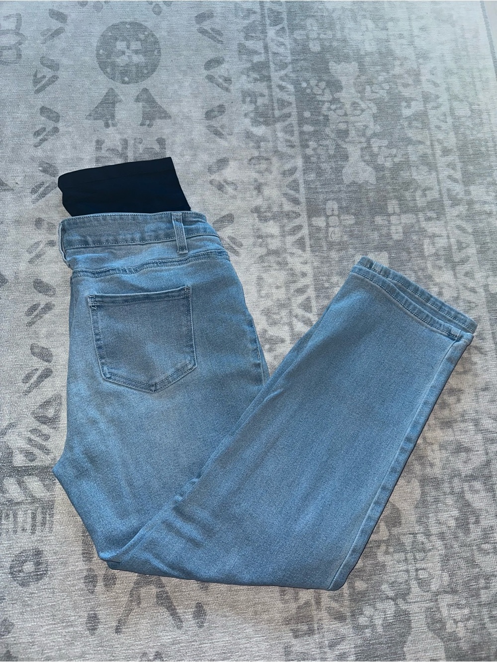 Time and Tru Light Blue Straight Leg Jeans with Maternity Waistband